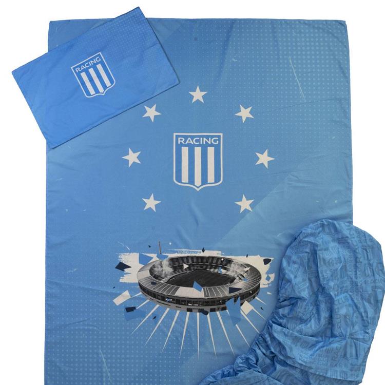 CUBRECAMA AZUL REVERSIBLE TWIN "CASABLANCA"