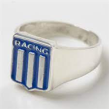 CADENA Y DIJE PLATA "RACING"